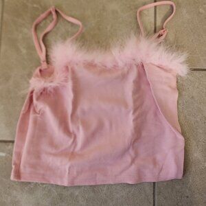 Sugar Thrills Furry Pink Tube Top fuzzy Size M